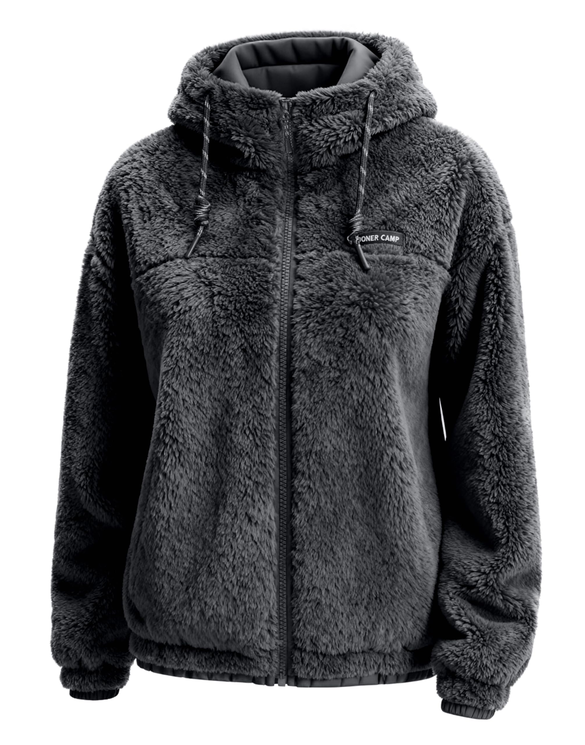Veste polaire femme à capuche légère sweat windproof et chaude transition avec poches, doudoune polaire douce et confortable avec fermeture éclair complète pour running, randonnée et loisirs