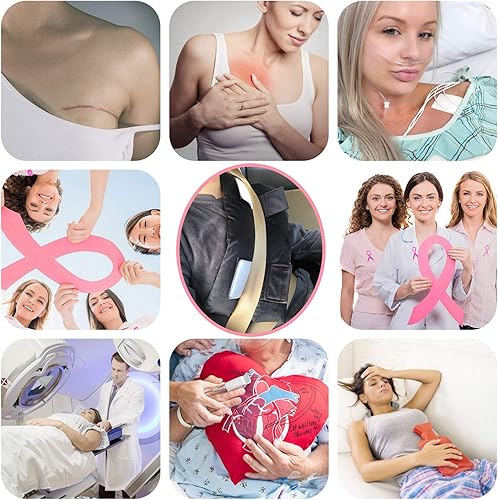 Miniatura 5 de Pacemaker Pillow - Almohadas de puerto de quimioterapia para cinturón de seguridad, bypass a corazón abierto, cirugía, regalos de recuperación,