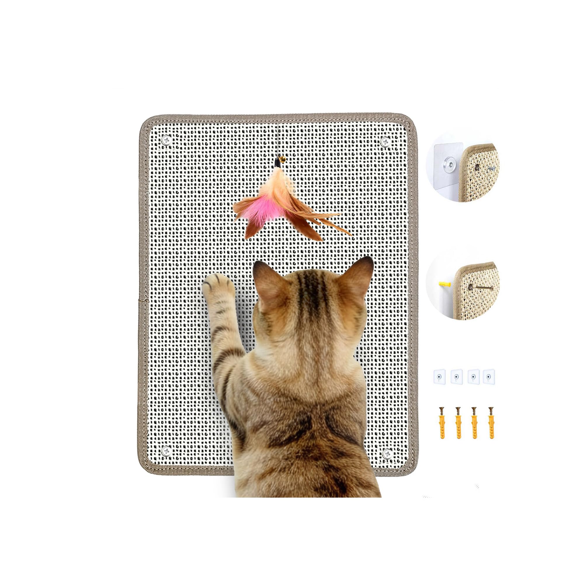 Griffoir pour chat en sisal et grain 80 pour tapis lisses