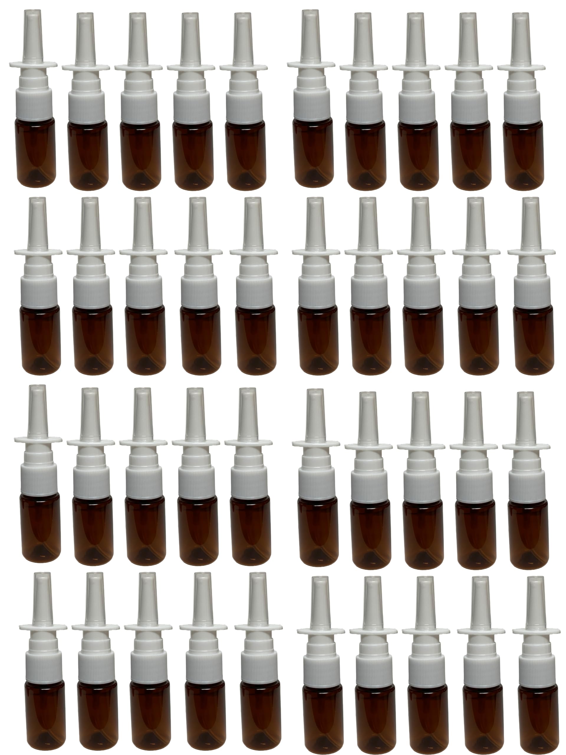 Flacone spray nasale vuoto in plastica ambrata, nebulizzatore fine, contenitore ricaricabile per oli essenziali, aromaterapia, profumo, 15 ml, 40 pezzi