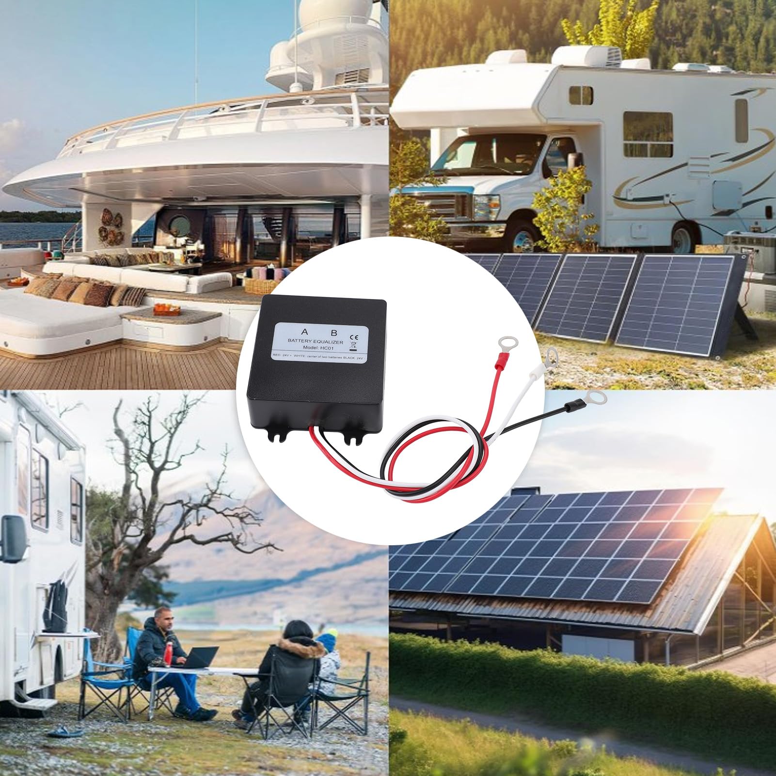 Equalizzatore di Batteria 24V Professionale, Regolatore di Tensione Intelligente Sicurezza Bilanciatore Carica Scaricamento per Sistemi 24V 36V 48V Seria Parallelo