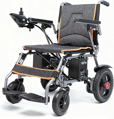 Silla de ruedas eléctrica ligera para adultos, silla de ruedas motorizada plegable para viajes, silla eléctrica todo terreno, capacidad de 220 libras