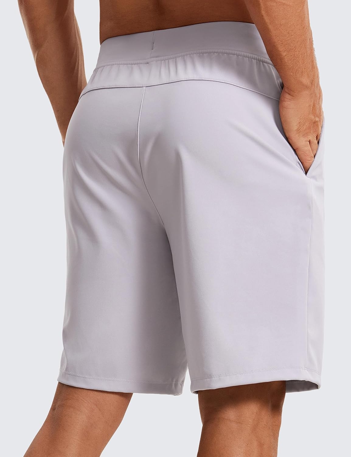CRZ YOGA Men's Four-Way Stretch Workout Shorts - 9'' Linerless Soft Durable for Casual Athletic with Pockets