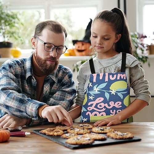 Miniatura 6 de Surblue Delantales de espalda cruzada para niños con bonito estampado de dibujos animados y bolsillo
