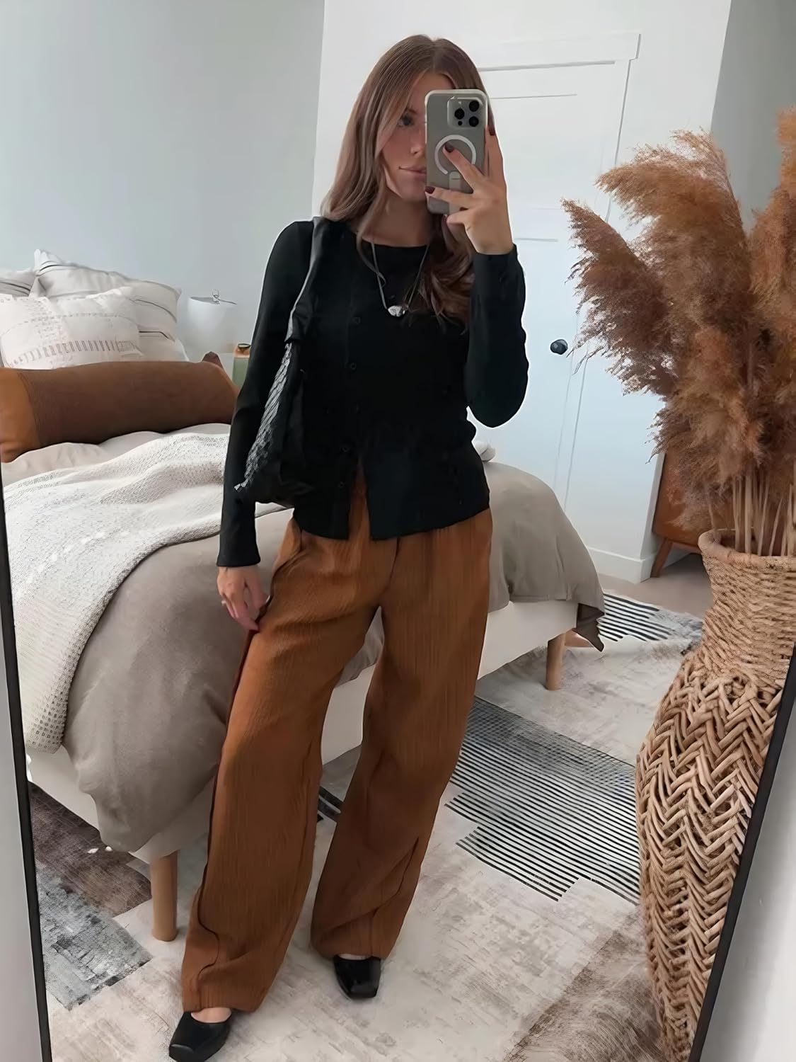 Cardigan Sweaters for Women 2026 Asymmetrical Button Up Long Sleeve Shirts Ribbed Crop Tops Spring Fashion Outfits - Image 3