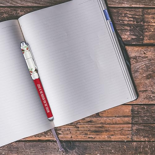 Miniatura 7 de Needzo Bolígrafo Jesús es la razón de la temporada, paquete de instrumentos de escritura cristiana, relleno de calcetines, relleno de regalos y más,