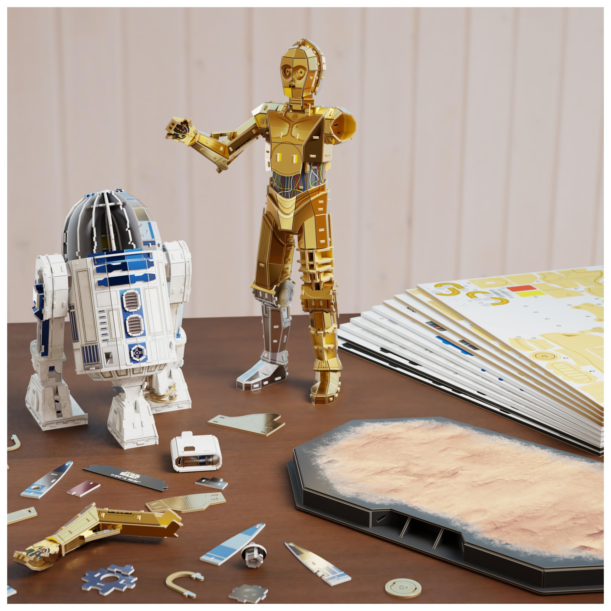 4D Build -4D Build, C-3PO et R2-D2 Star Wars à Collectionner, Jouets de Construction, Puzzle 3D pour Adultes et Adolescents, 416 pièces, à partir de 12 Ans (Spin Master 6074268)