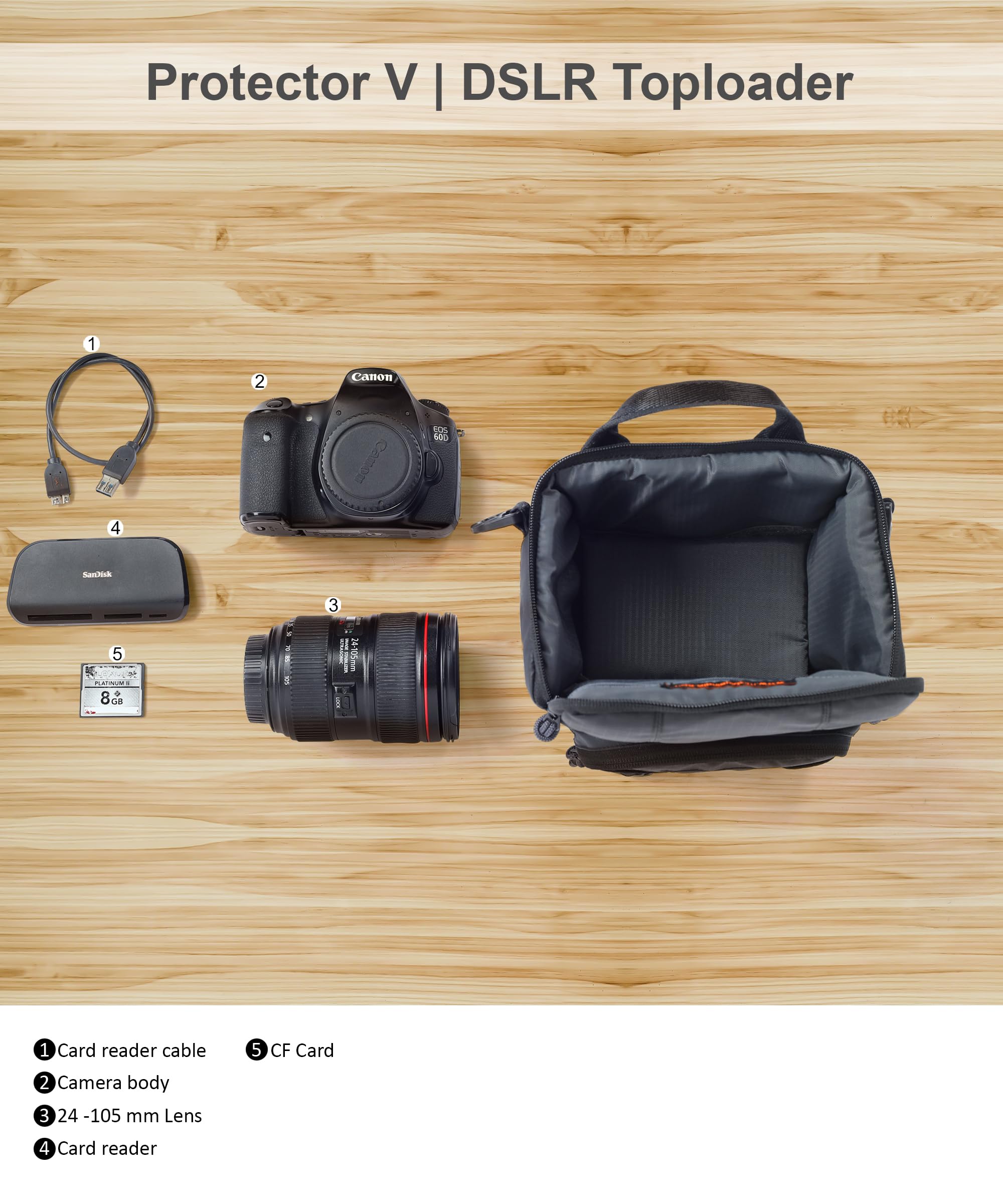 MOBIUS Protector V 100% Waterproof with Raincover DSLR Sling Bag Cum Toploader Suitable for DSLR Camera with Lens and Battery Charger Memory Card V Pouch Camera Bag 2