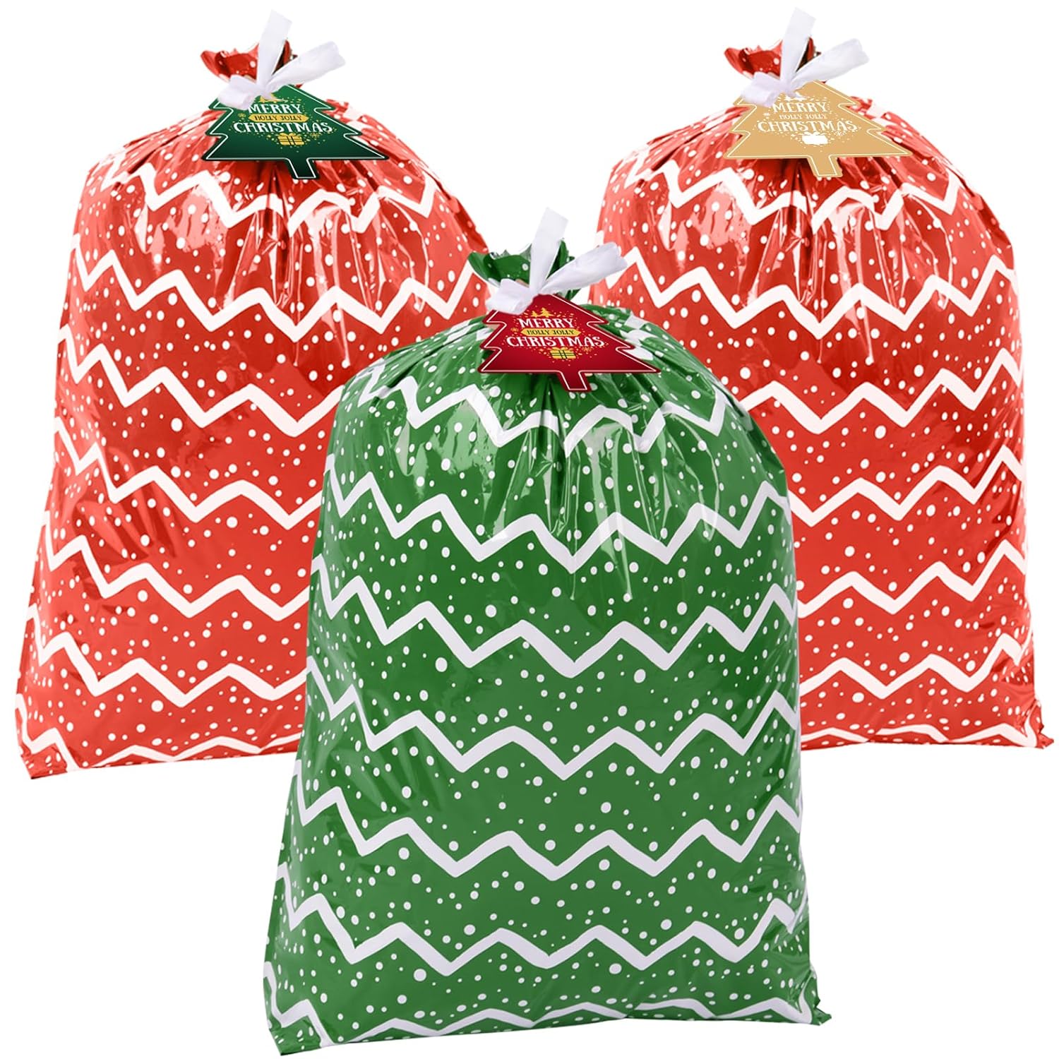 Large Christmas Gift Bags 3 Oversized Christmas Bags 44x 36 Jumbo Gift Bag for Huge Big Gift Wrapping