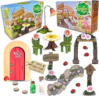 Fairy Garden Accessories Kit for Children with Door & Outdoor Ornaments
