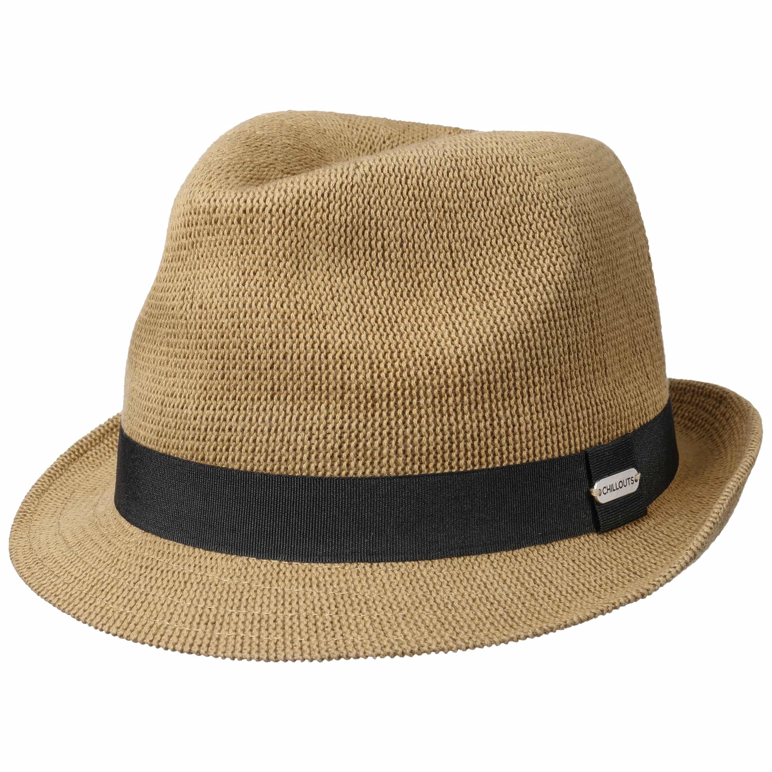 CHILLOUTS Bardolino Cotton Trilby Hat Women/Men - Sun Beach with Grosgrain Band Summer Spring-Summer - M (56-57 cm) Beige