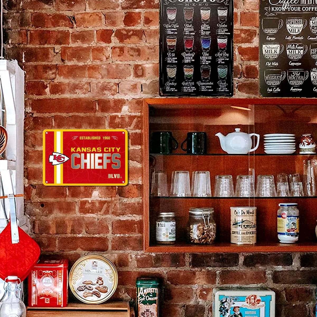 Football Mancave Metal Street Sign, 8" x 12" Red Design Wall Decor Sign Great for Man Cave, Bed Room, Office, Home - Image 5