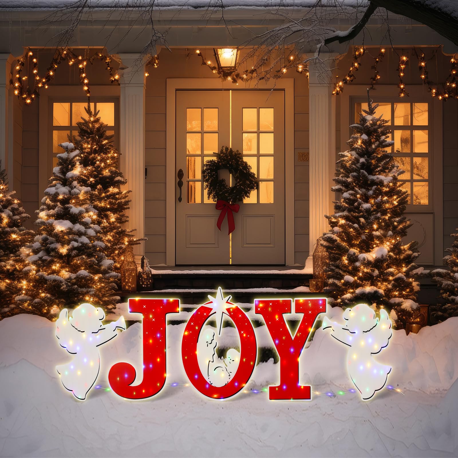 Panneau de cour de Noël grand format pour allée et jardin