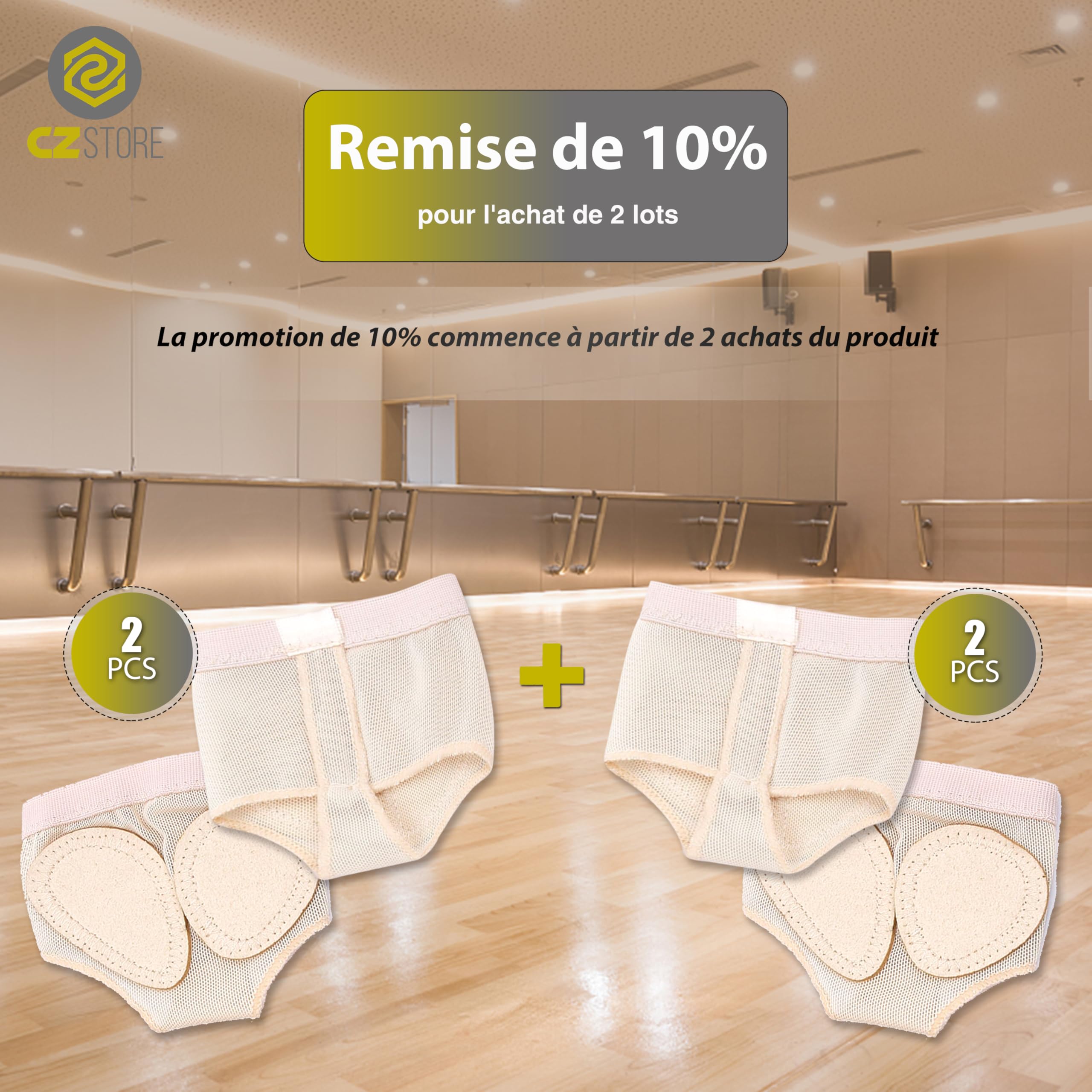 ✮Marque Française✮-Pedilles Danse|5 Tailles: Enfants/Adultes|✮Garantie A Vie✮-Coussinet Pied antidérapant pour Danse Classique/Ballet/Yoga/Gym/modern'jazz-Protection Pied pour Ballerine