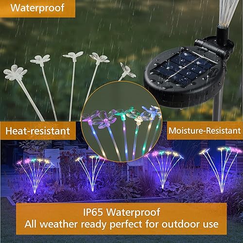 Miniatura 4 de DRAWWANNG Luces solares de jardín, luces solares para exteriores, luz solar oscilante mejorada, balanceo por el viento, 56 luces LED de luciérnaga