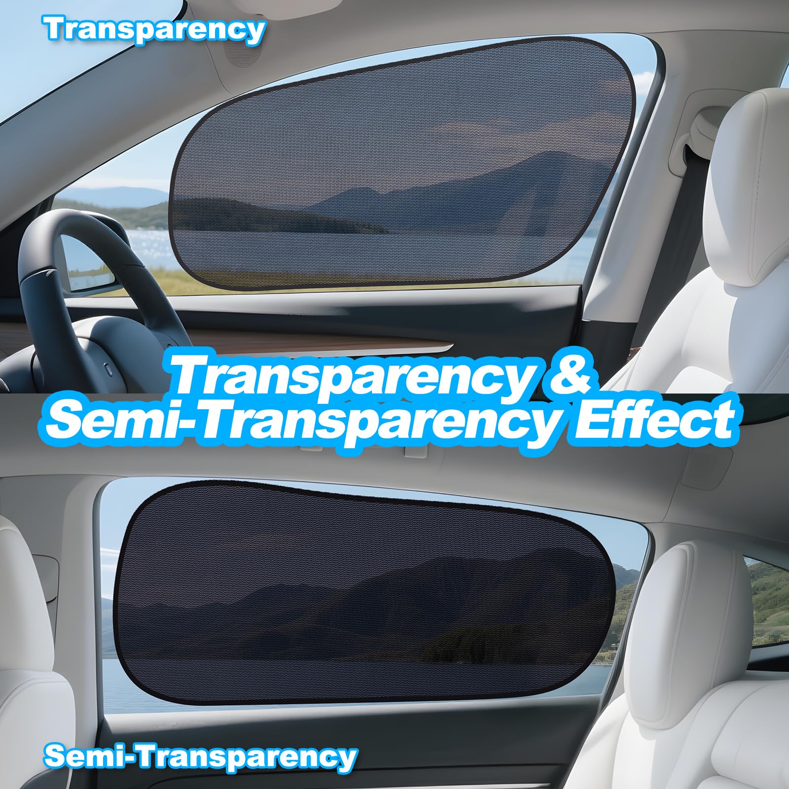 Pare Soleil Pare-Soleil Tesla Model Y ZATOOTO - Lot De 4, Protection UV, Autocollant Électrostatique, Pour Bébé/Enfant Pare Soleil Voiture Arriere