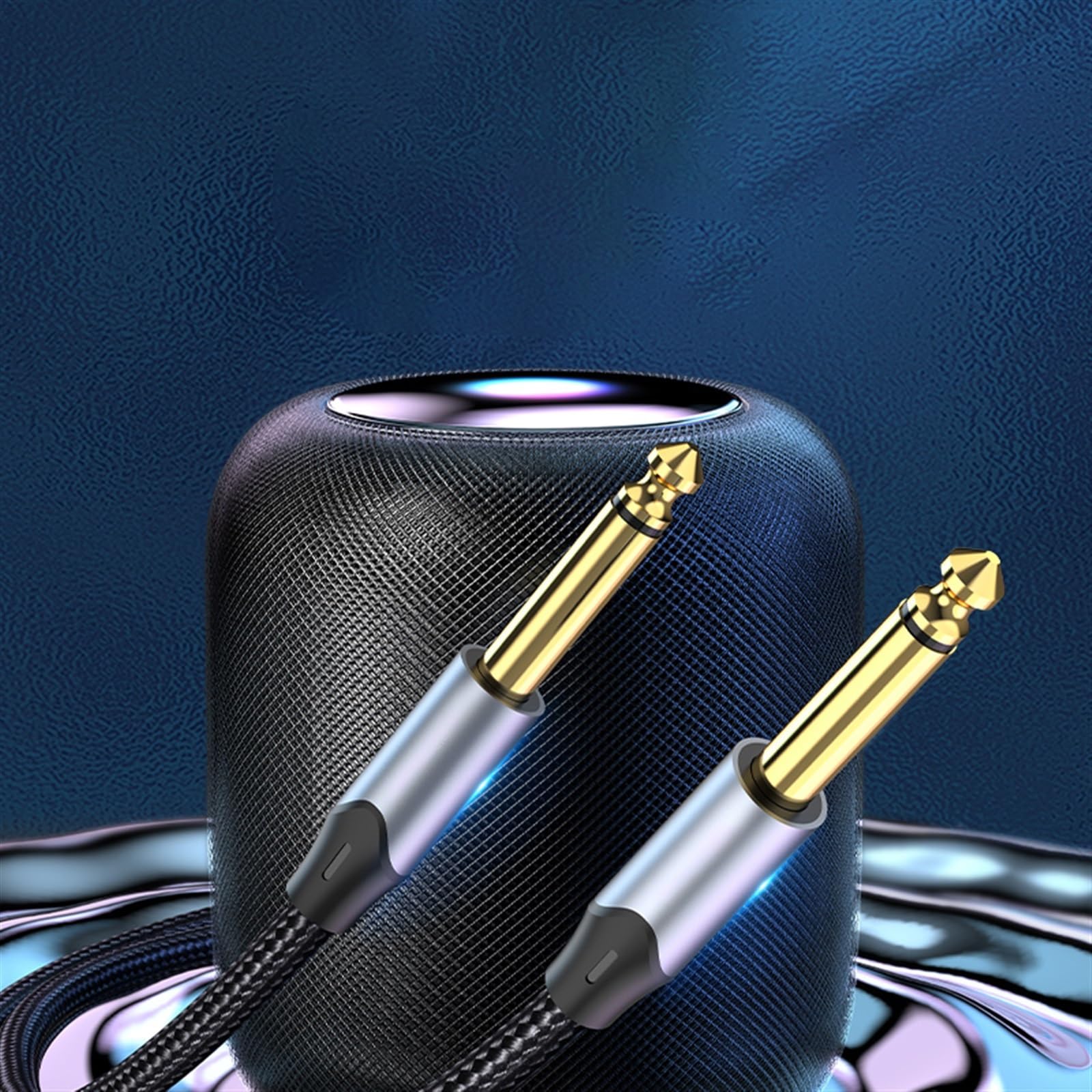 akcesoria do gitary Kabel Audio 6.5mm 6.35 Duży Dwurdzeniowy Męski Na Męski Kabel Połączeniowy Kabel Do Nagrywania Kabel Przesyłowy 3 Metry (Color : 1m)