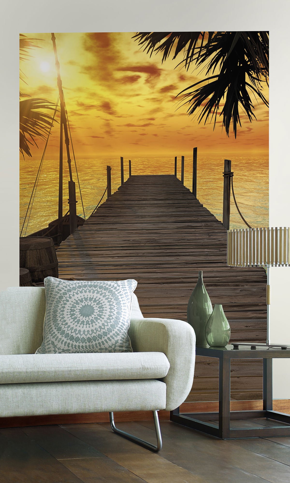 Poster XXL non-tissé Treasure Island 124x184 cm multicolore avec colle papier peint