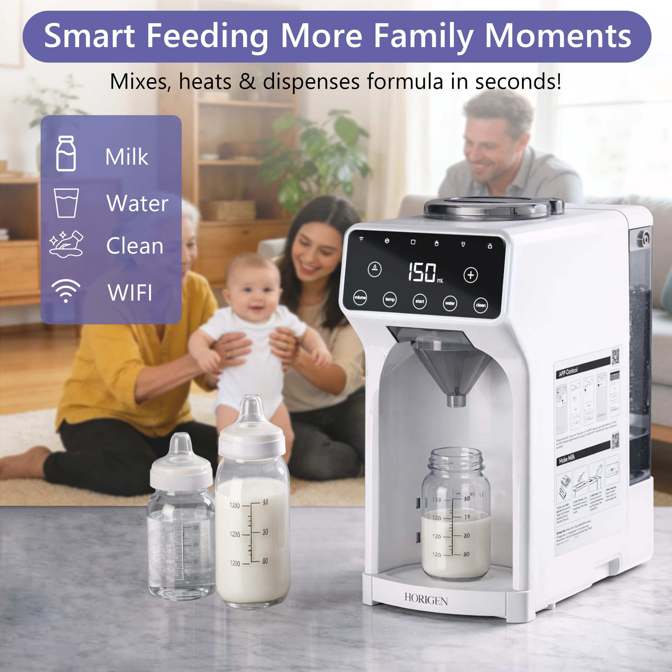 Condition photo showing New/Like New for baby formula dispenser formula maker - advanced wifi bottle maker formula machine with automatic mix & clean, instant warm water, fast milk make with accurate dispensing & temperature control