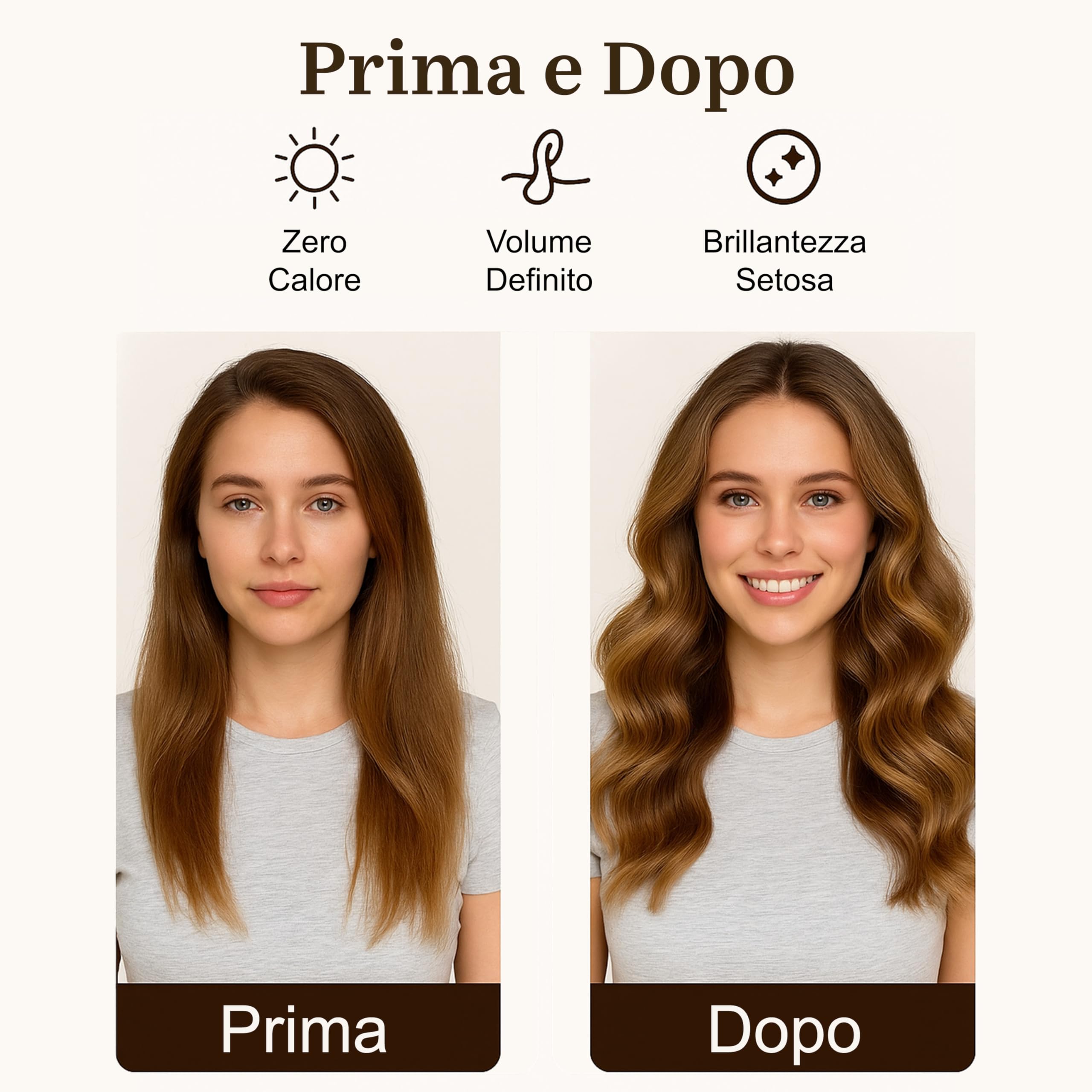 VISOFO - Aste per capelli senza calore, per bigodini lunghi o corti, senza calore, in schiuma flessibile, in morbido velluto satinato, set di strumenti per dormire in set di strumenti (marrone, 3 set)
