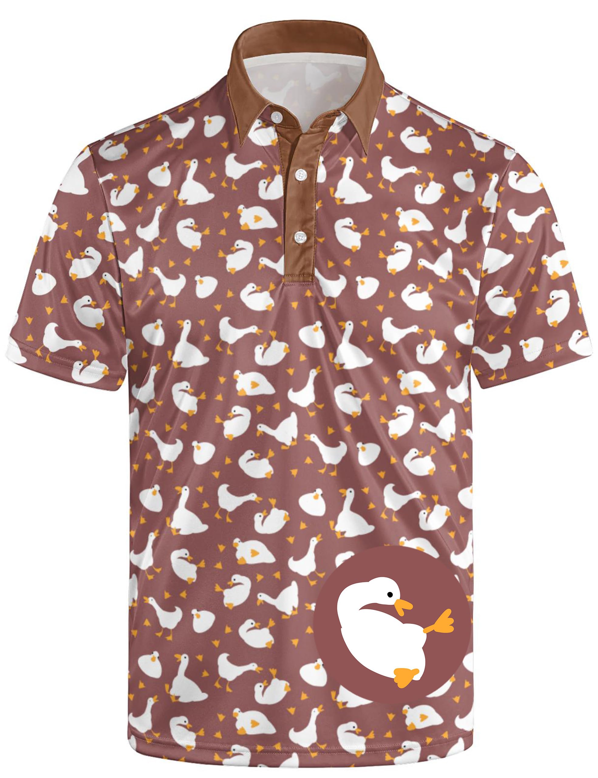Men's Funny Golf Shirt Short Sleeve, Casual Polo Shirts for Men