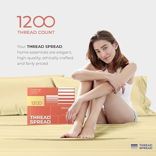 Miniatura 8 de THREAD SPREAD Juego de 2 fundas de almohada cuadradas europeas de espuma de mar de 1000 hilos, 100% algodón, paquete de 2 fundas de almohada de