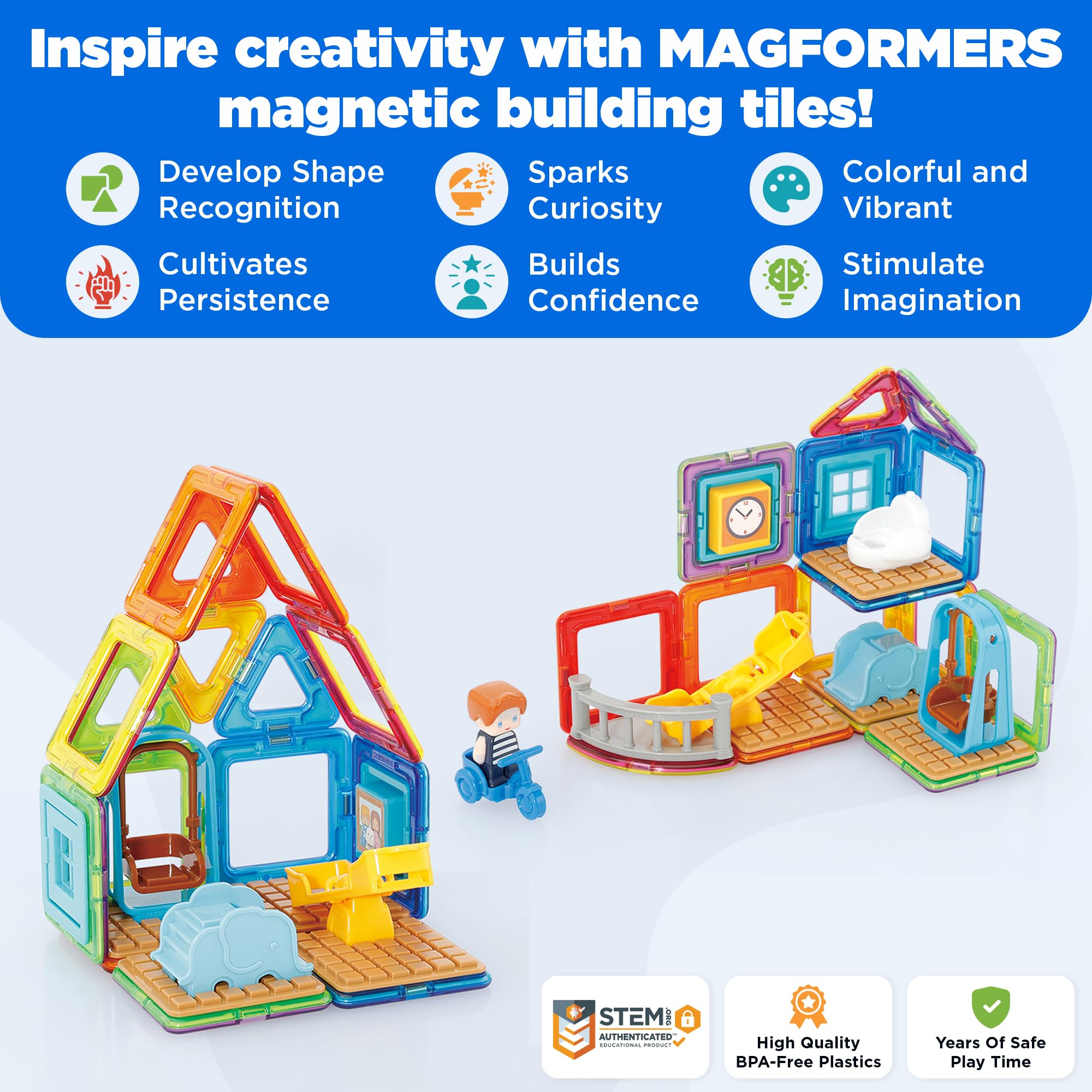 Magformers 705008 Magnetic Toy, Blue, 28.7 x 6.5 x 24.7