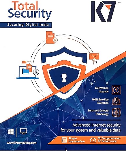 K7 Total Security – 10 PC, 1 Year Latest Version (CD)- 1 KEY, 1 CD for 10 devices