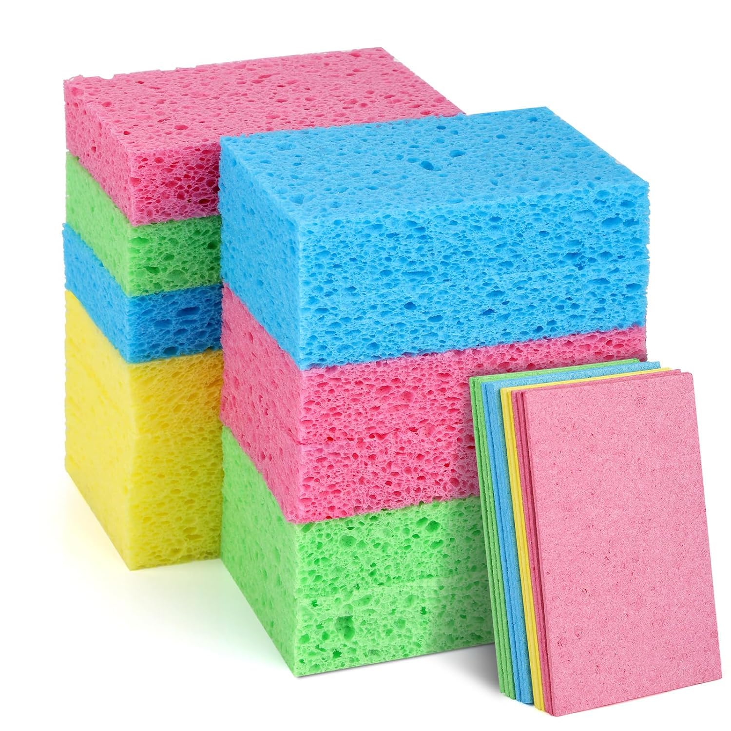 4 PCS Dish Sponges Kitchen, Non Scratch Cleaning Sponge for Non Stick Cookware, Dishes, Glasswares,Sinks, Tiles Soft Washing Scrubbers (Multicolor)-image-46