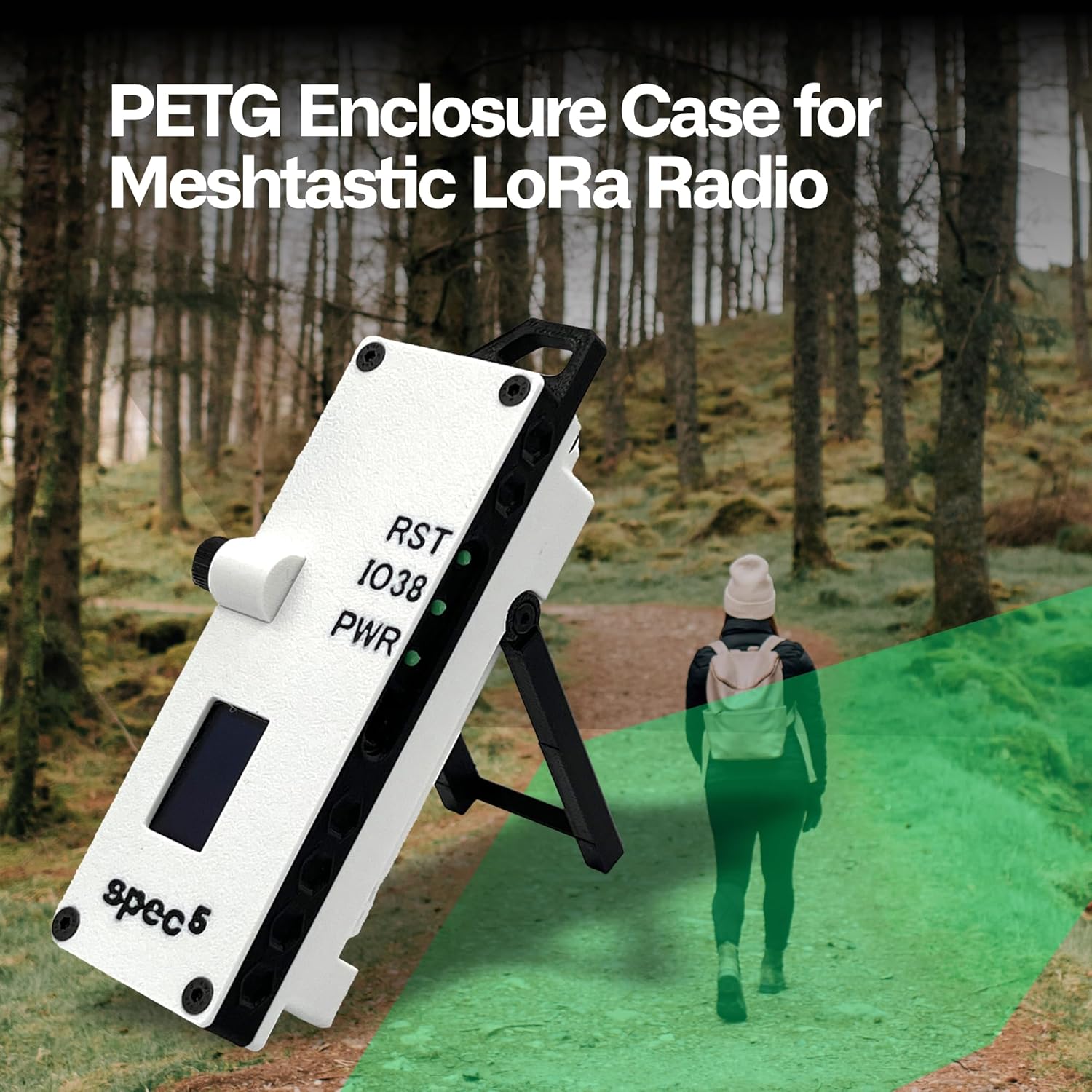 White/Black PETG Enclosure Case for Popular Mesh Networking Meshtastic LoRa Radio