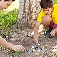 Vista 4 de Poplay - 50 hermosas canicas para jugar, varios colores (1 silbato gratis)