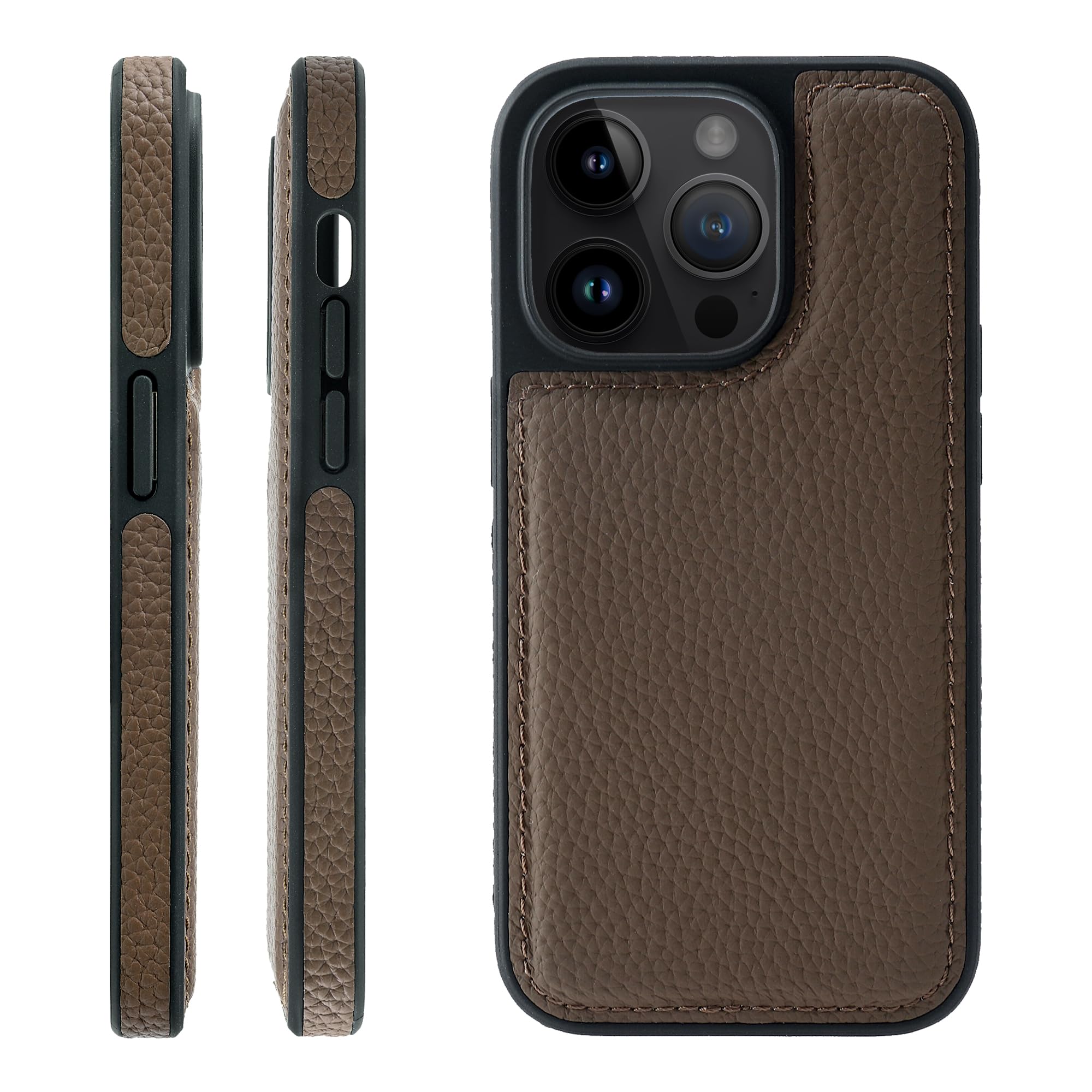 Amazon.co.jp: HANATORA 14Pro ケース 本革 耐衝撃 バンパー型