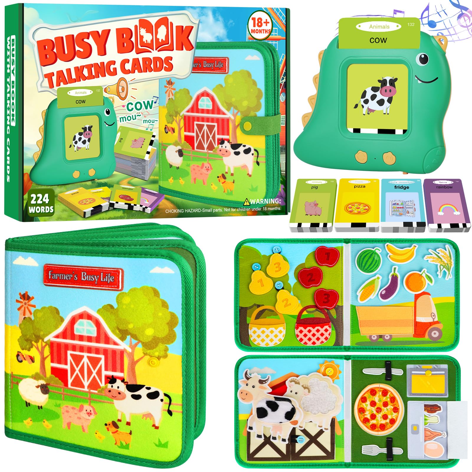 Quanquer Busy Board with Talking Flash Cards