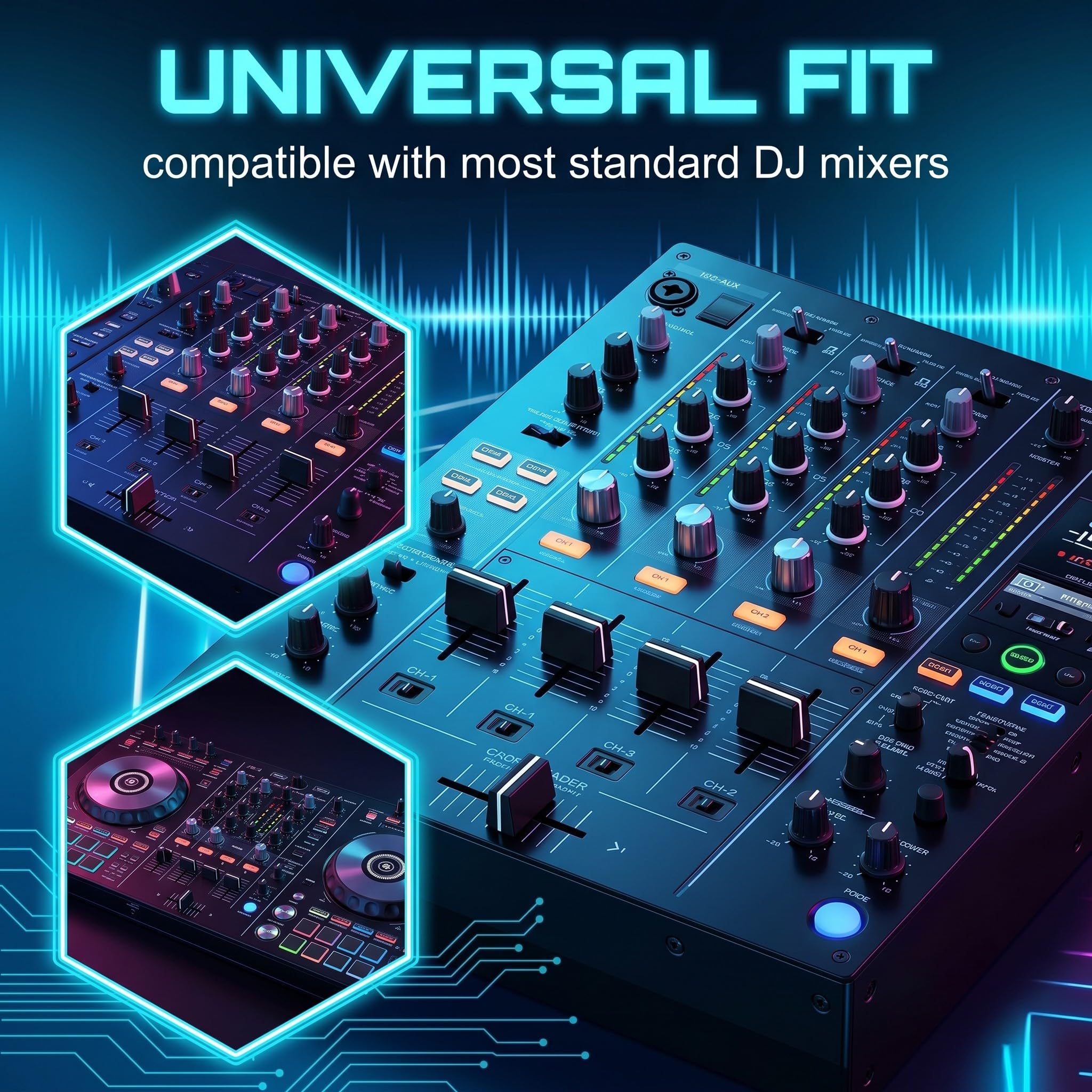 6 Stück DJ Fader Kappen, Ersatz Schiebeknopf Set für Pioneer DJM 600 700 800 900 2000 DJ Mixer & Controller, Hochwertiges DJ Zubehör für Mischpult Equalizer,Schwarz