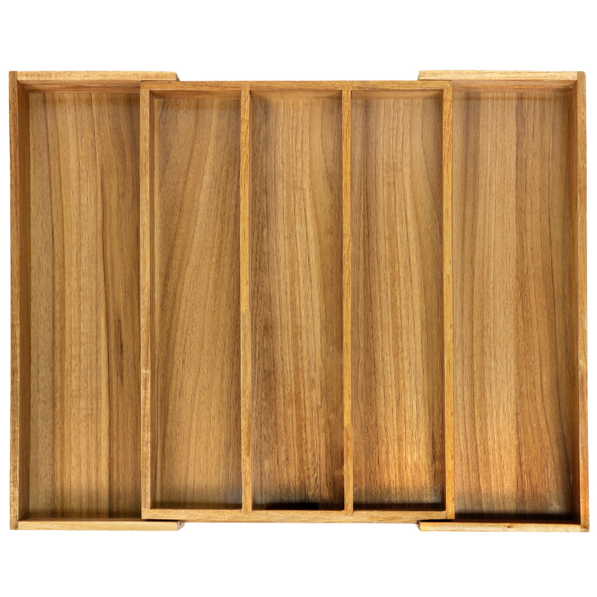 DRASTAR Portautensili in legno di acacia, organizer per posate, portaposate per feste, forchette, cucchiai, coltelli