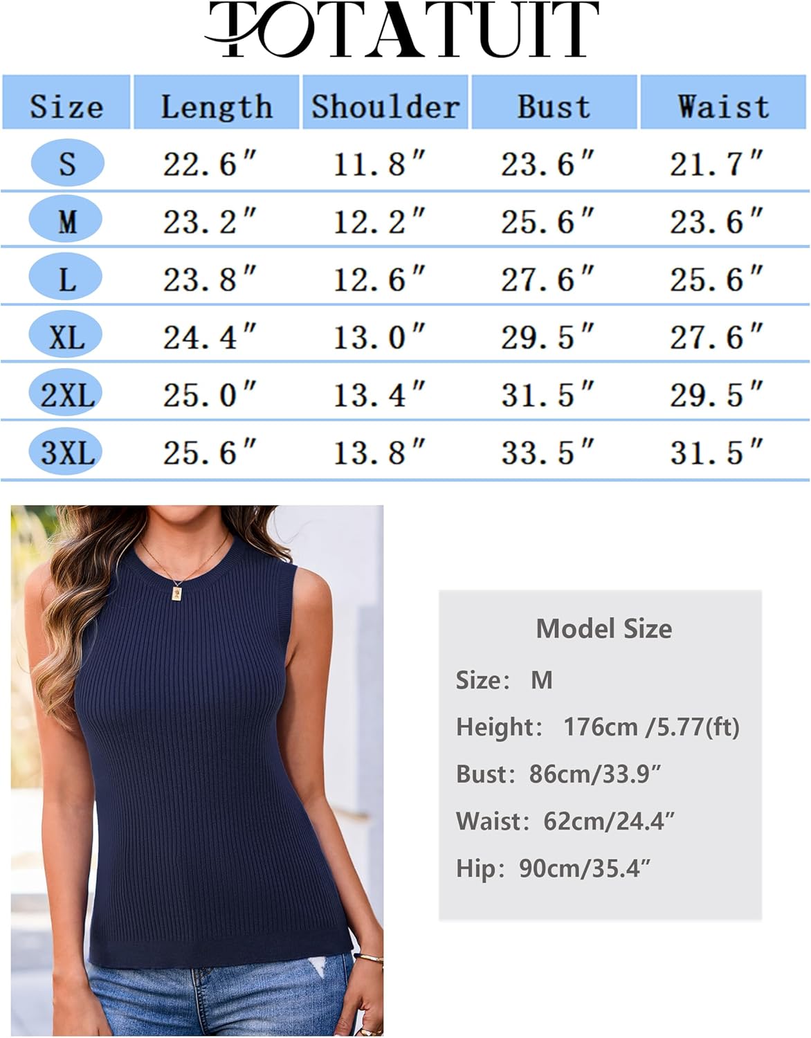 Totatuit Womens Sleeveless Ribbed Knitted Tank Tops Crew Neck Business Casual Pullover Slim Fit Lightweight Sweater Vest - Image 6