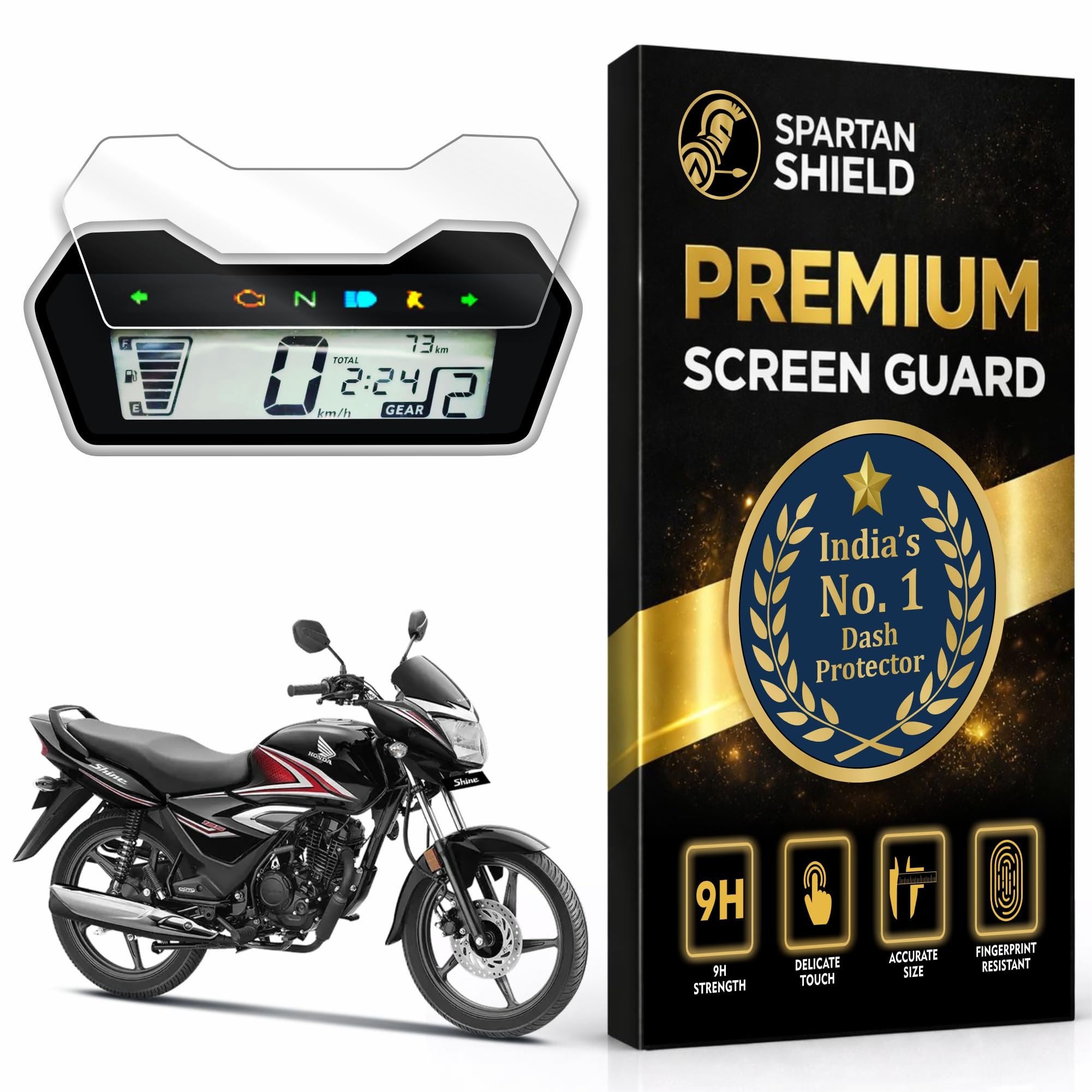 digital meter screen guard for honda sp 125 [2020-2024] || bike speedometer display protector || anti scratch || water repellant || hd clear || bubble free || sp125 instrument cluster accessories [not tempered glass]