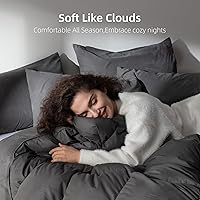 Vista 8 de Edredón de fibra de plumón de ganso tamaño individual, relleno de edredón 100% algodón orgánico, relleno de edredón de lujo para todas