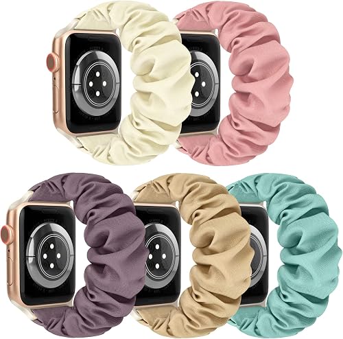 Scrunchie Watch Bands for Women Compatible with Apple Watch 38mm 40mm 41mm 42mm 