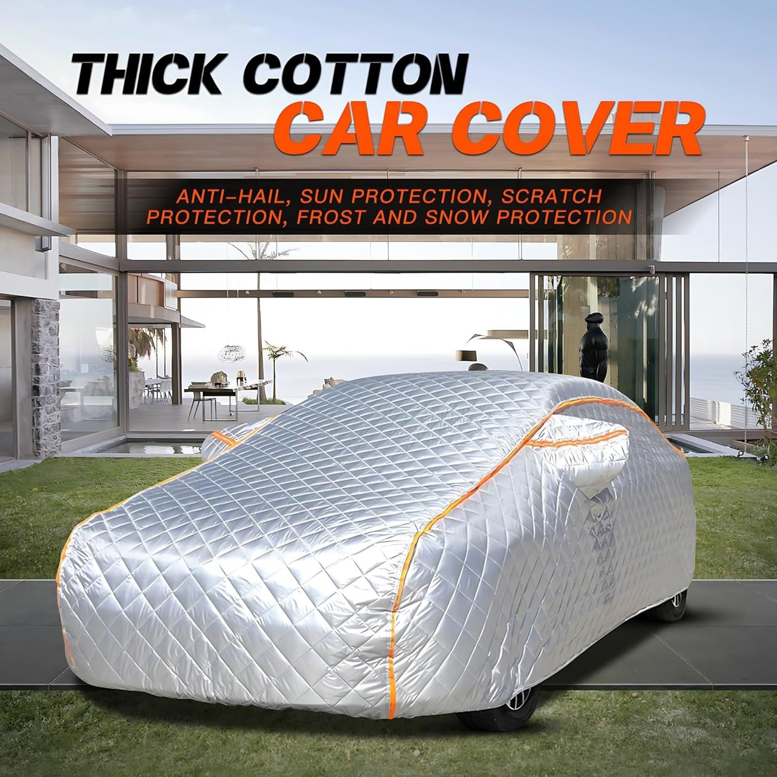 Car Cover For Hail Protection Car Custom Fit For BMW X1(2009-2024),5-Layer Thickened Cotton Zippered, Waterproof All Weather For Automobiles, Full Car Covers - Canada - View #3