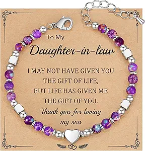 Christmas Gifts for Women, Stocking Stuffers for Teens Beaded Bracelets for Women Gifts for Mom Christmas Gift Mothers Day Gift for Grandma Daughter Bonus Mom Nature Stone Bead Bracelet Graduation Jewelry for Her 2026