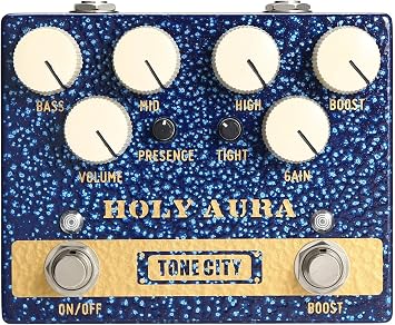 VALETON Tone City Holy Aura High Gain Distortion/Overdrive Distortion Pedal, Blue, Model No. 6975220210390