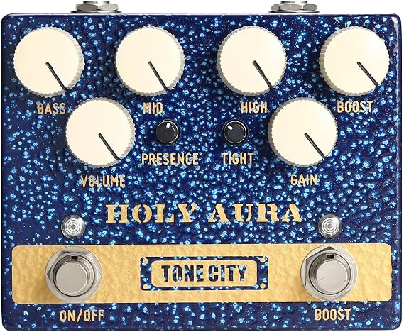 VALETON Tone City Holy Aura High Gain Distortion/Overdrive Distortion Pedal, Blue, Model No. 6975220210390
