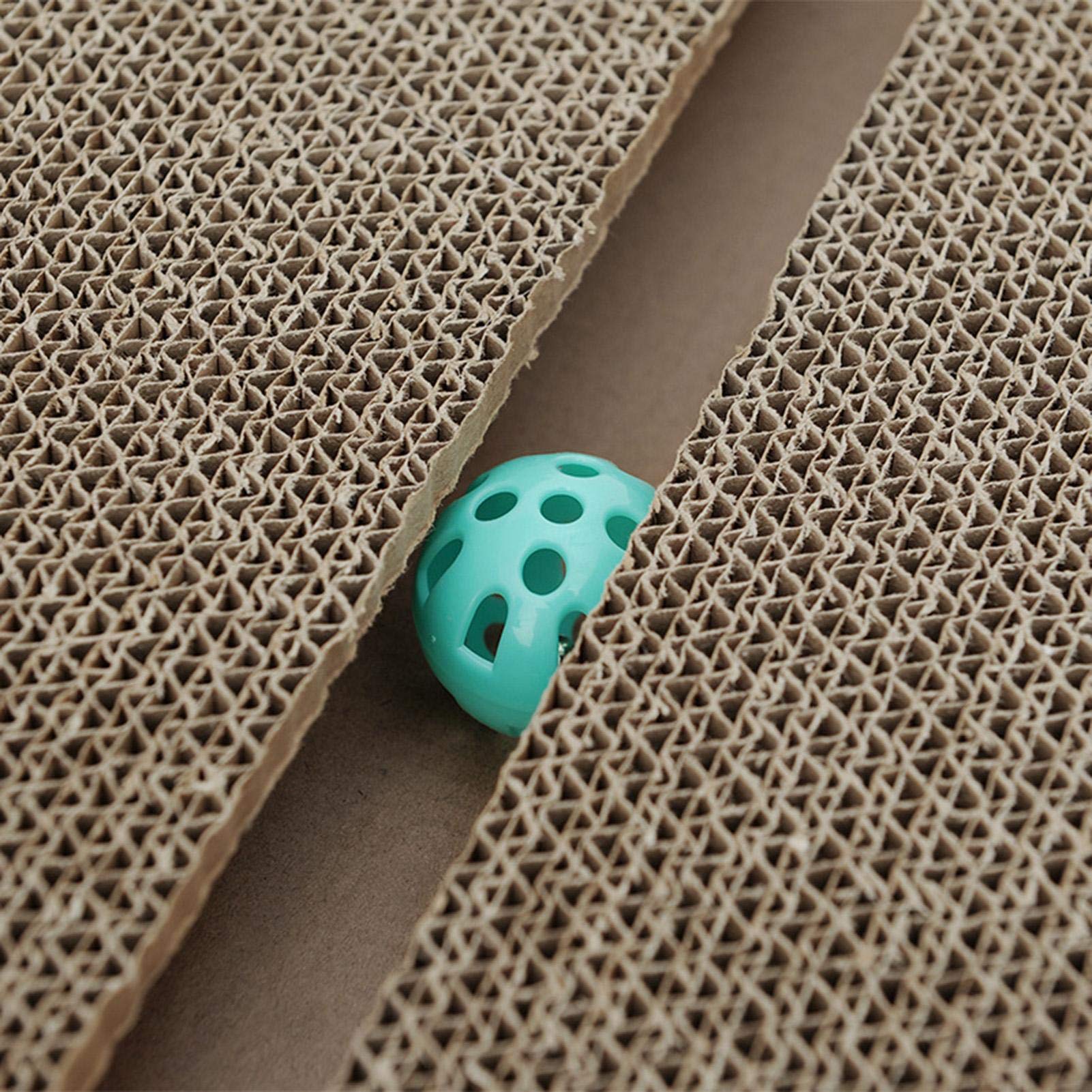 Katzenkratzer Pappe, Wippe Neigung Katze Kratzpad, montierbare Kratzpads Scratch Lounge Bett mit Glocke, 2-in-1 Wellpappe Kratzbrett für Katzen Schlafen und Spielen