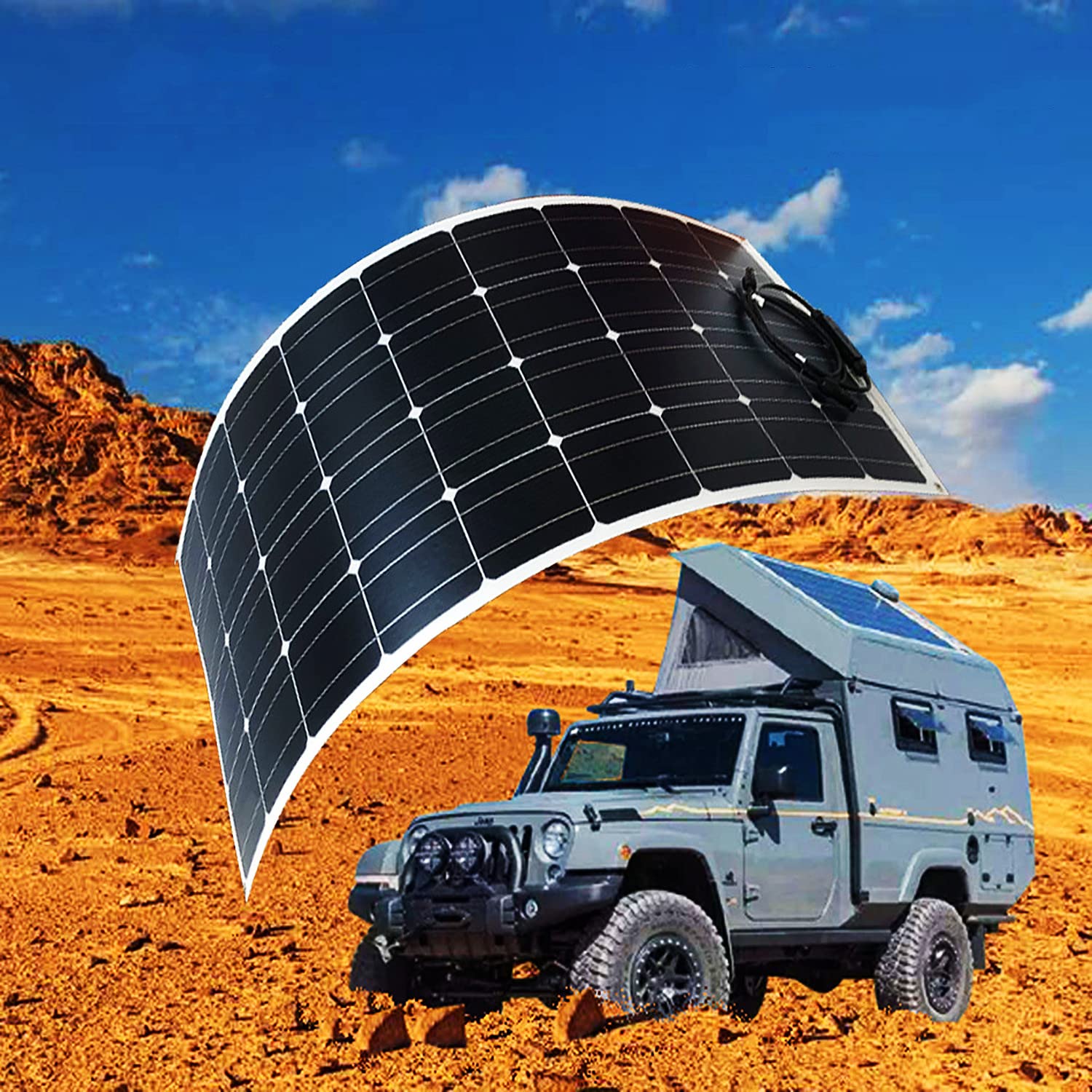 ソーラーパネル 200W フレキシブルソーラーパネル 18V PET ポータブル