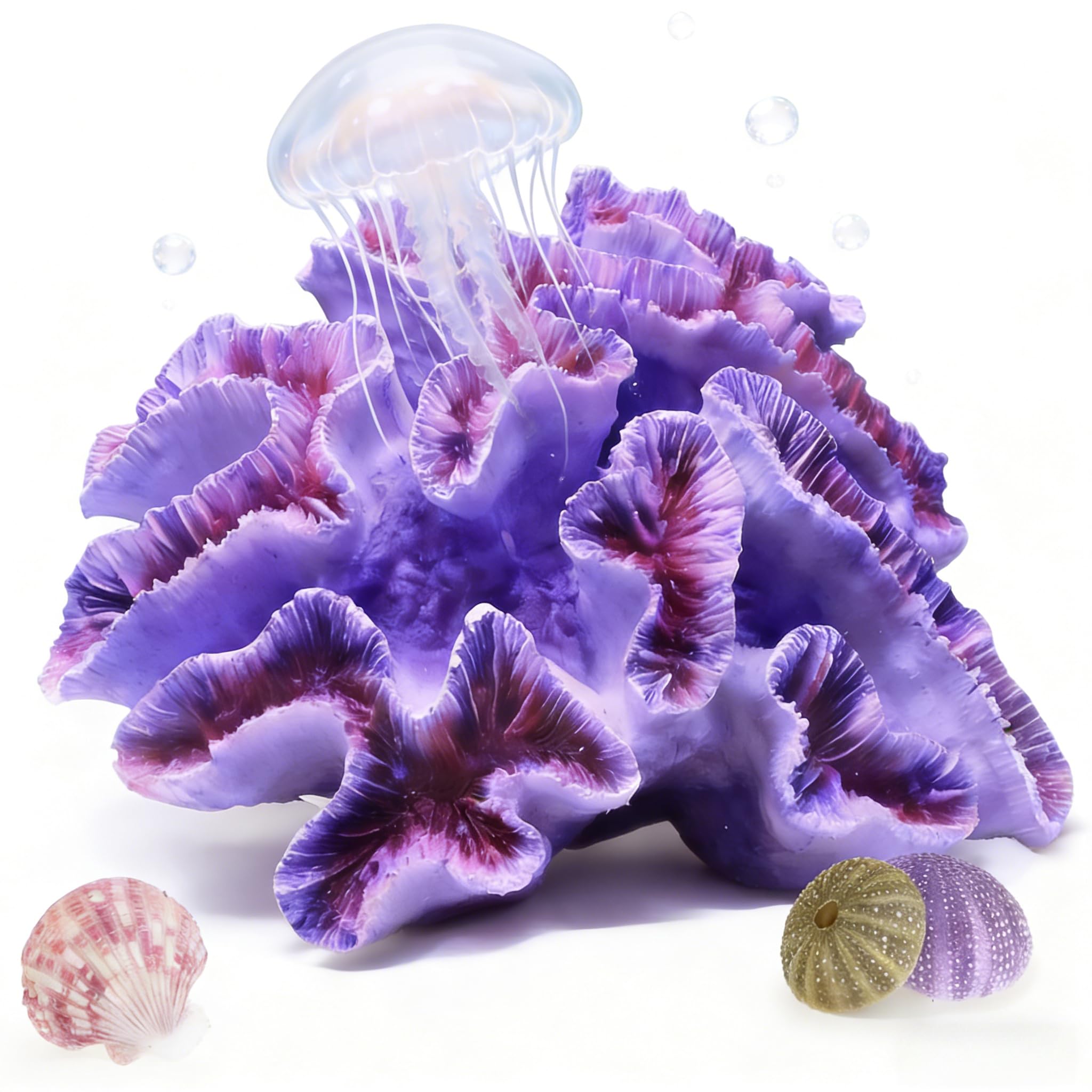 Aquarium Decor Purple Artificial Coral Ornament with Fish Tank Plants Lifelike Aquascape Decoration Safe for Freshwater and Saltwater