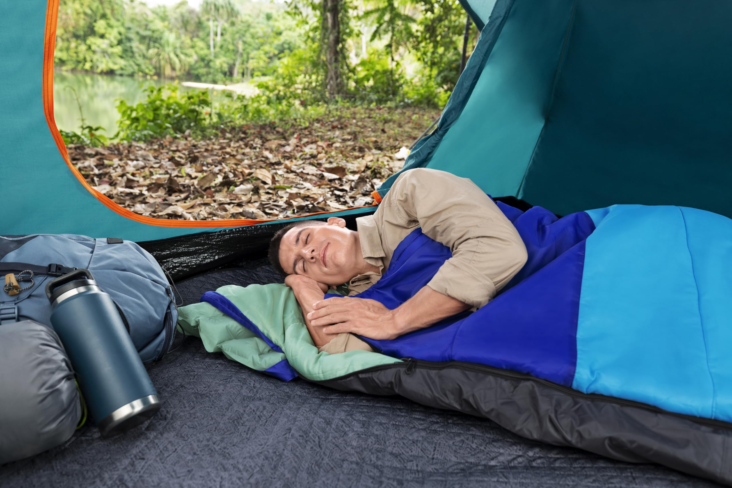 Bestway 2-in-1-Schlafsack Wanderlite mit integrierbarer, aufblasbarer Isomatte 203 x 75 x 9 cm