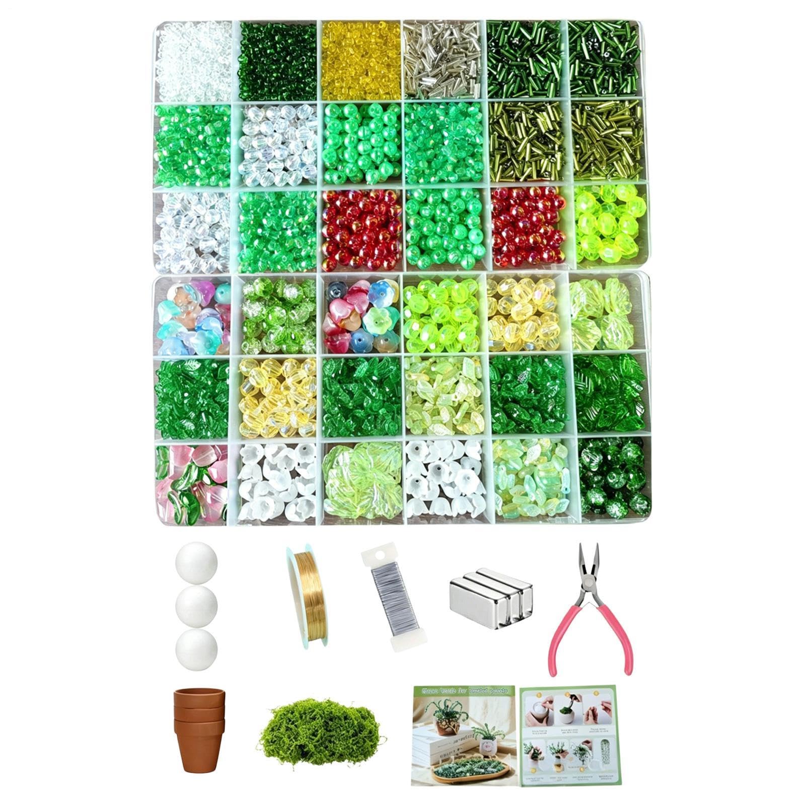 Kit de cuentas para plantas y juego de flores artificiales para principiantes 8