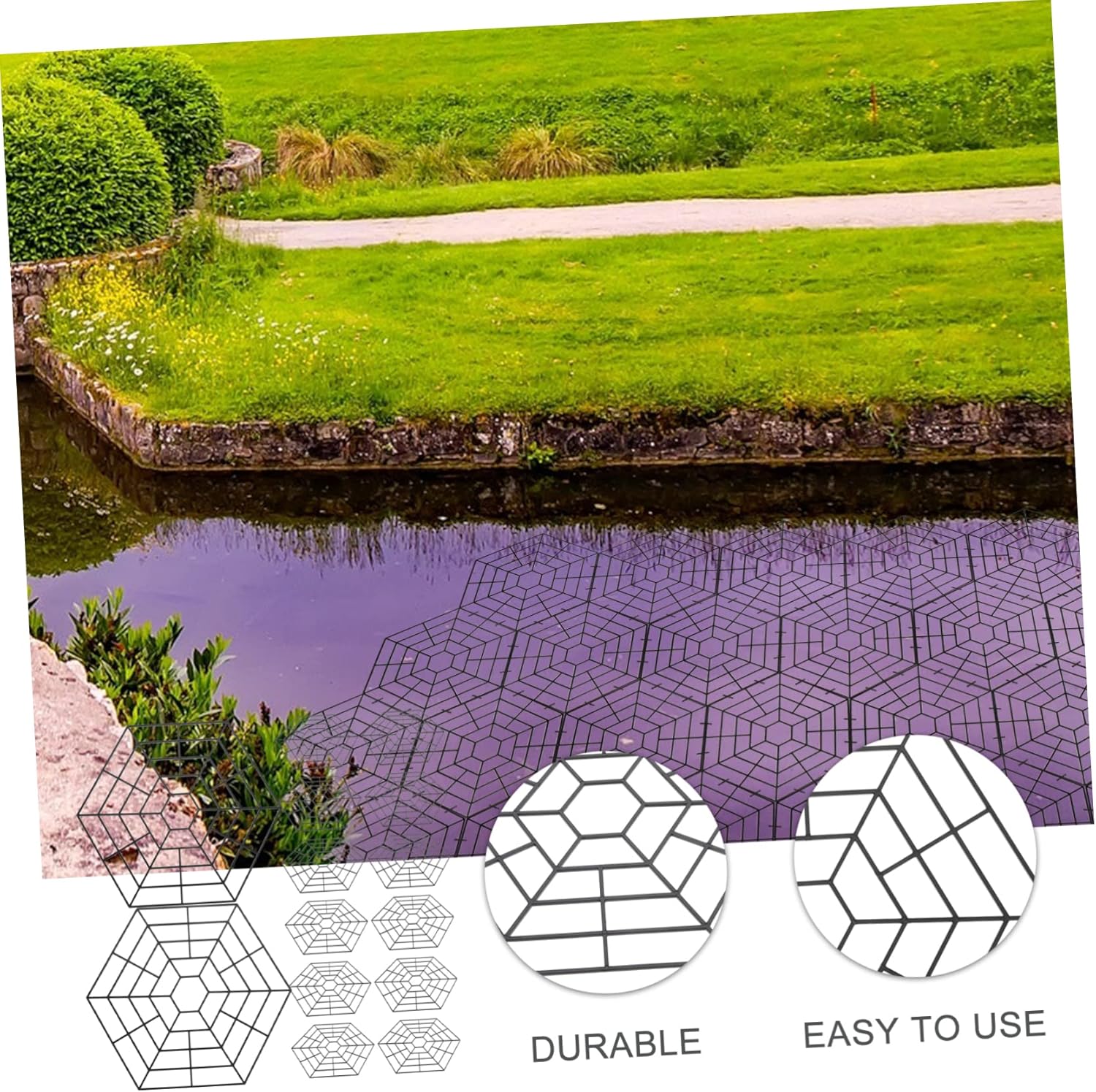 Happyyami 30pcs Six Angle Fish Protectors Plastic Fish Guards for Protection Against Birds and Predators Easy to Clean