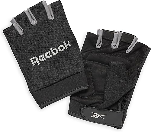 Reebok Guantes clásicos sin dedos ligeros para entrenamiento y levantamiento de pesas